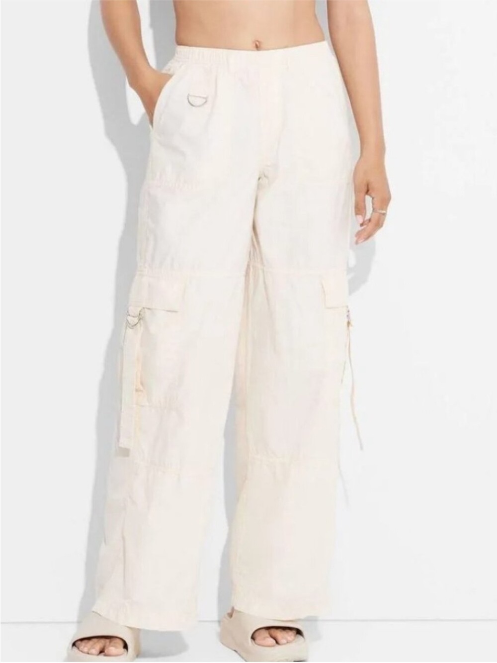 NWT Wild Fable Mid Rise White Cargo Pants